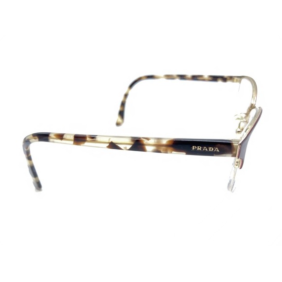 Prada VPR 61X 552-1O1 Brown Half Rim Eyeglasses Frames 54-17 145 Italy Designer - Picture 4 of 12